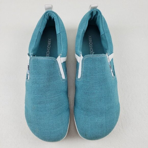 Xero Shoes Aptos Slip On Shoe Women 10 Turquoise Barefoot Minimalist Hemp Casual - Picture 4 of 13